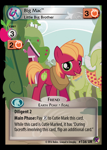  Big Mac MY LITTLE PONY CCG MLP MARKS IN TIME Little Big Brother 136 UR 