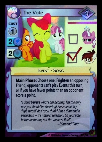 The Vote Marks In Time Promo My Little Pony Collectible Card Game Wiki Fandom