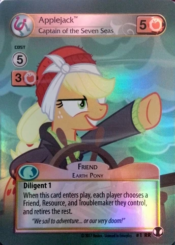 Applejack, Captain of the Seven Seas (Defenders of Equestria Royal Rare) |  My Little Pony Collectible Card Game Wiki | Fandom