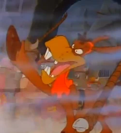 Bray ordering the Troggles into battle.