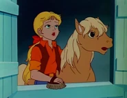 Megan with her pony TJ on Earth