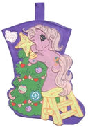 A purple Pinkie Pie stocking.