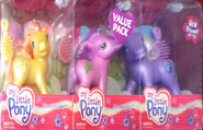 Serendipity (middle) released as a value pack with Bumblesweet and Sweetsong.