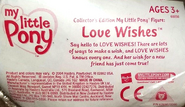 Love Wishes' Backcard Story. Note the lack of artwork.