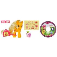 DVD promozionale di La Raccolta delle Mele con il pupazzetto dell'ondata 6 di Applejack