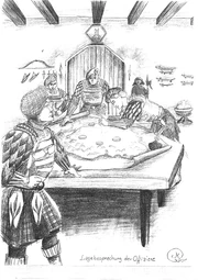 Lagebesprechung der Offiziere