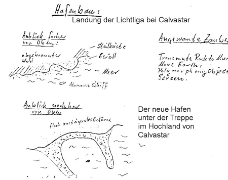 Die Landung der Lichtliga mit dem von  magisch geschaffenen Hafen bei .
