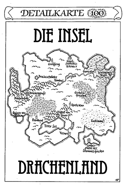 Karte von Drachenland nach .  100 aus .
