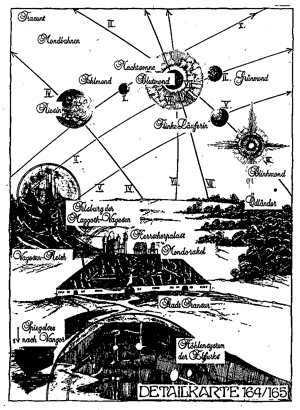 Trazunt unter den Sieben Monden von Ki. Detailkarte zu  und  von  für die 