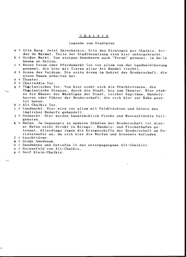 Chalkis Stadt Plan Legende