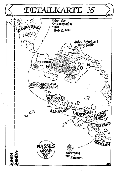 Karte der thysischen Überreste des versunkenen  mit den Inseln , , , Almariba, , ,  und . -  035 von  aus # der .
