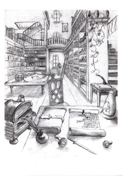 Das Innere der Bibliothek zu Gartha-Rax