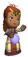 An official render of Madame Zoe with red hair as he holds a crystal ball.