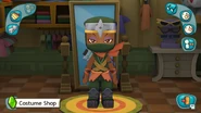 Star wearing a green ninja outfit and hood in Create-A-Sim. This is her alternate outfit in MySims Party.