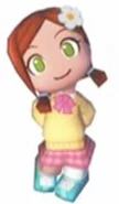 A promotional render of Clara with her hands behind her back in MySims.