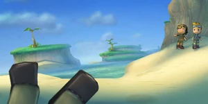 Selena and Derek finding the player.