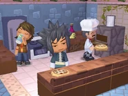 A pre-release screenshot of the player drinking soda from Chef Gino's refrigerator.