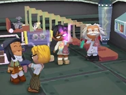 A promotional image of Dr. F's lab that shows Ian with a different outfit and hairstyle.