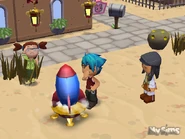 A promotional image of Gertrude watching a Rocket Launch.