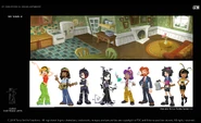 "Aged up" concept art of a variety of Sims, including Roxie, from Terry Smith Creations.[2]