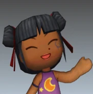Sandra's happy emote in SimCity Creator (Wii).