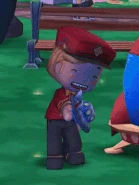 A GIF of Buddy playing with a spaceship.