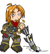 Finn's concept art, drawn by former MySims concept artist Genevieve Tsai.