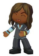 Blaine with his eyes closed and mouth open while gesturing to the ground.