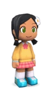 A pre-release animation of Clara. Note her hair is black and her skin is tan.