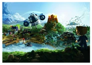 The player overlooking the locations in the Wii version (not drawn to scale).