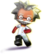 A promotional render of Dr. F as he appears on the cover of MySims Party.