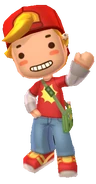 An official MySims Agents render of Buddy waving with his right hand.