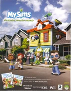 Makoto with red hair and a brown uniform in a magazine ad for MySims.[2][3]