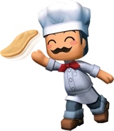 Chef Gino tossing pizza dough.