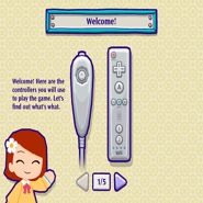 Clara on an unused game control tutorial for MySims (Wii).
