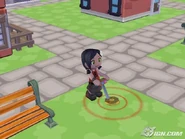 A pre-release image of Clara prospecting with black hair and a different outfit.