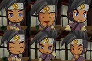 A collage of Jimmy's facial expressions in MySims SkyHeroes.