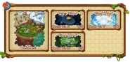 The map as seen in the 1.0.0 update (with the Wishing Well being seen in the Continent's map icon).
