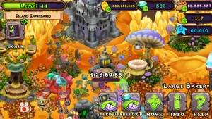 Bakery baking Cake, with timer to indicate time left till ready