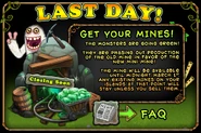 Mine Closing Last Day (March 1)