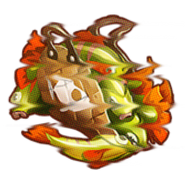 'Anomalous material' spotted by Agent ██████. It is a distorted image of a taco-like basket with green and yellow fish placed to look like Gobbleygourd.