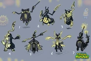 Concept art (the 6th concept was chosen as the final design)