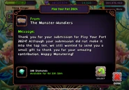 Mail given to people who got their Play Your Part 2024 entry into the music video without making it into the top 10