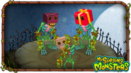 My singing monsters скелетыква. Скелетыква монстр my singing Monsters. Punkleton скелетыква. Май сингинг монстр скелетыква. Скелет тыква my singing Monsters.