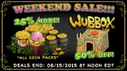 Wubbox 50% Off + 25% More in All Coin Packs (July 12)
