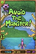“Avoid the Monster” screen