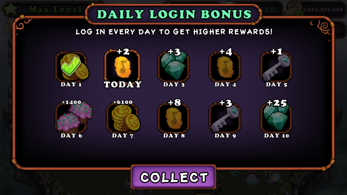 Daily Login Bonus My Singing Monsters Wiki Fandom