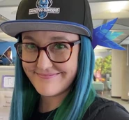 Mimic disguised as Monster-Handler Jenn. Note the faint green eyes and protruding feathers