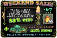 33% Off Permanent Wishing Torches + 20% More in All Diamond Packs Sale (December 6)