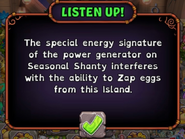 Unique zapping text on Seasonal Shanty.
